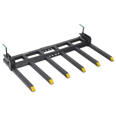 Fourches à palettes et à débris robustes pour seau de tracteur - Fixation à fourche à fixation rapide - Conception à 6 dents avec patins antidérapants
"