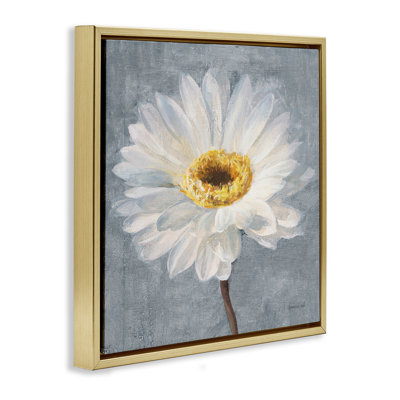 Paris Blossom on Grey  Framed Floater Canvas Wall Art by Danhui Nai