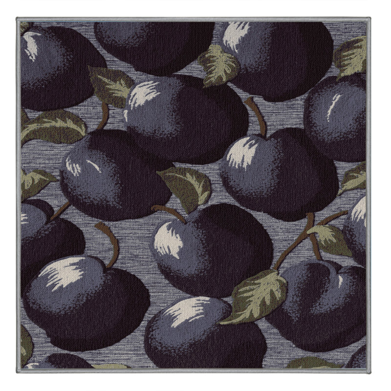  Tapis lavable à motif de fruits prune Damson, Rectangle 5 pi x 7 pi