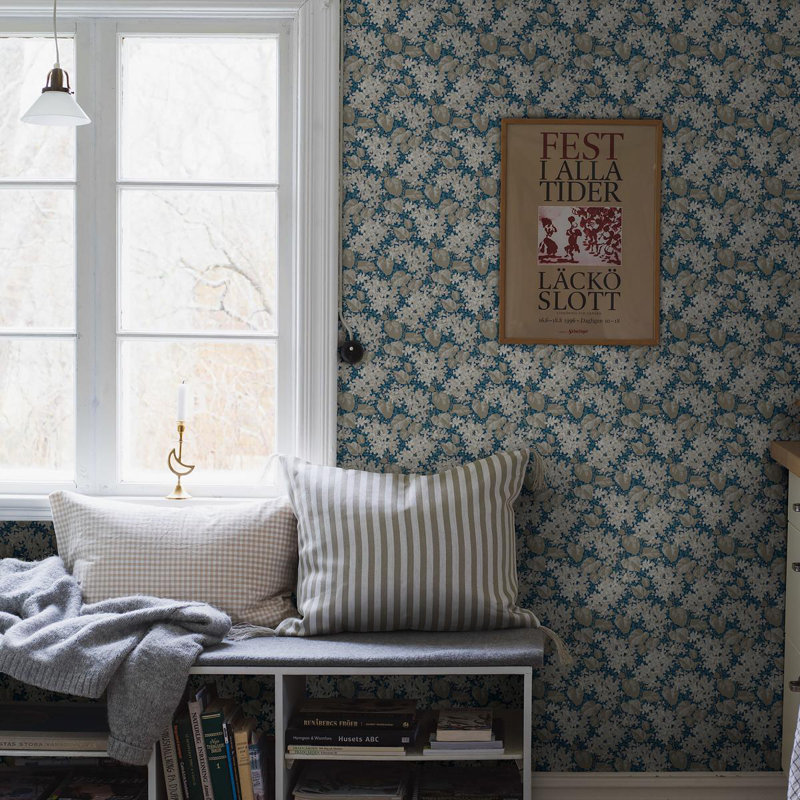 Boråstapeter Aratorp Wallpaper, Blue