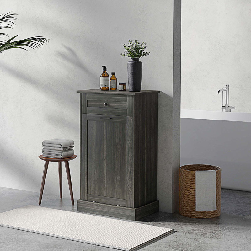 Armoire de recyclage autoportante pour cuisine, Gris