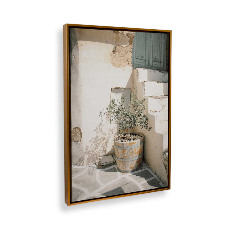«Olive Tree in the Sun», reproduction sur toile, H 30,75 po x l 20,75 po x P 1,75 po, Cadre flottant or poli