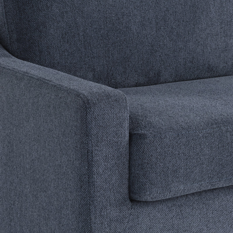 Serta Hunter 53.3" Convertible Loveseat with Pull Out Twin Size Sleeper, Slipcovered Design, Woven Polyester Fabric, Navy