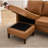 Mignotte 73" Wide Reversible Chaise Sectional Sofa, Faux Leather L-Shaped Couch with Wood Legs-114775779