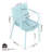Summer 4Pcs Light Blue Stackable Armchairs With 55 Inch White Modern Table - Indoor/Outdoor Use, Ergonomic Design, Lightweight And Durable-111987709
