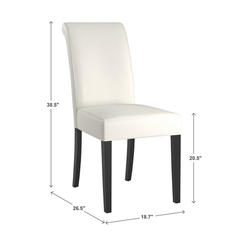 Alexa-Mae Four Leg Dining Set, White, 7 Pieces: Table, 6 Chairs