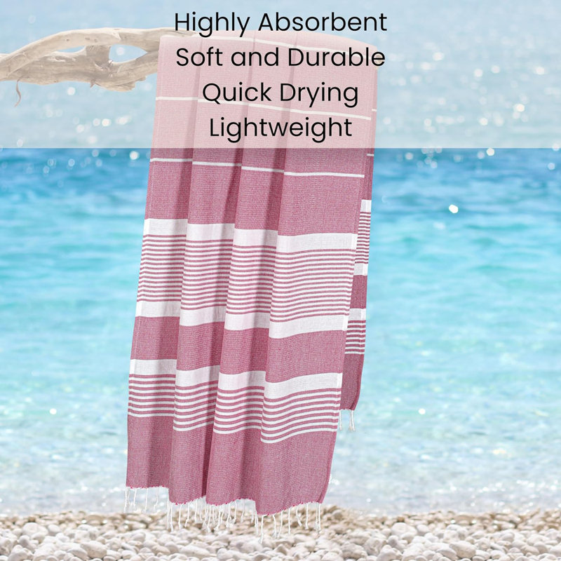 Meini Cotton Beach Towel, Pink