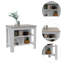 Îlot de cuisine antibactérien, trois tablettes, quatre pieds - gris clair / blanc-903016183