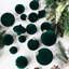 28 décorations d'arbre de Noël en velours vert - Assortiment de boules de Noël floquées pour décoration d'arbre de Noël