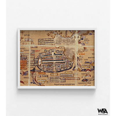 Christian Land Map Print, Antique Map Of Jerusalem, Old City Map, Antique Map Decor, History Wall Art, Holy Land Map Print, Wall Art