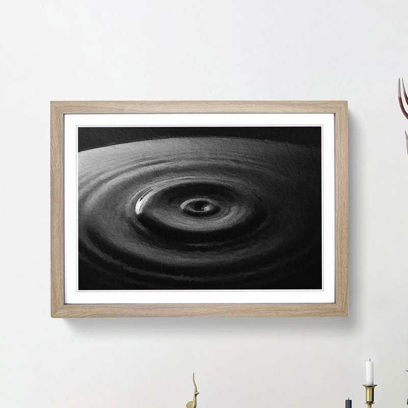Rippled Water - Picture Frame Painting Print, 27cm H x 36cm W x 2cm D, Oak Framed