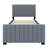 Twin-Sized Velvet-Upholstered Platform Bed With An Integrated Twin-Sized Trundle Bed-163587142