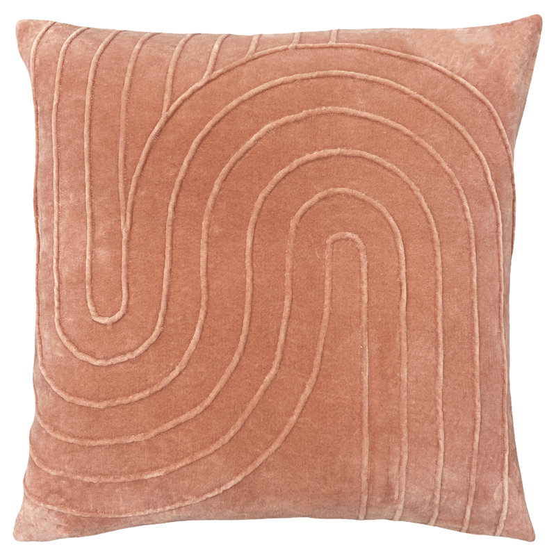 Mangata Geometric Square Throw Pillow Cover, Blush, Polyester