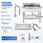 Évier utilitaire autoportant en acier inoxydable de 79 cm (31 po) avec comptoir et tiroir, meuble-lavabo moderne à cuve unique profonde avec robinet à douche extractible pour buanderie, garage et vestibule.