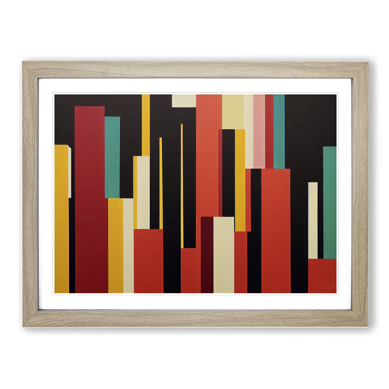 Modern Abstract - Framed Print, 34cm H x 46cm W x 2cm D, Oak Framed