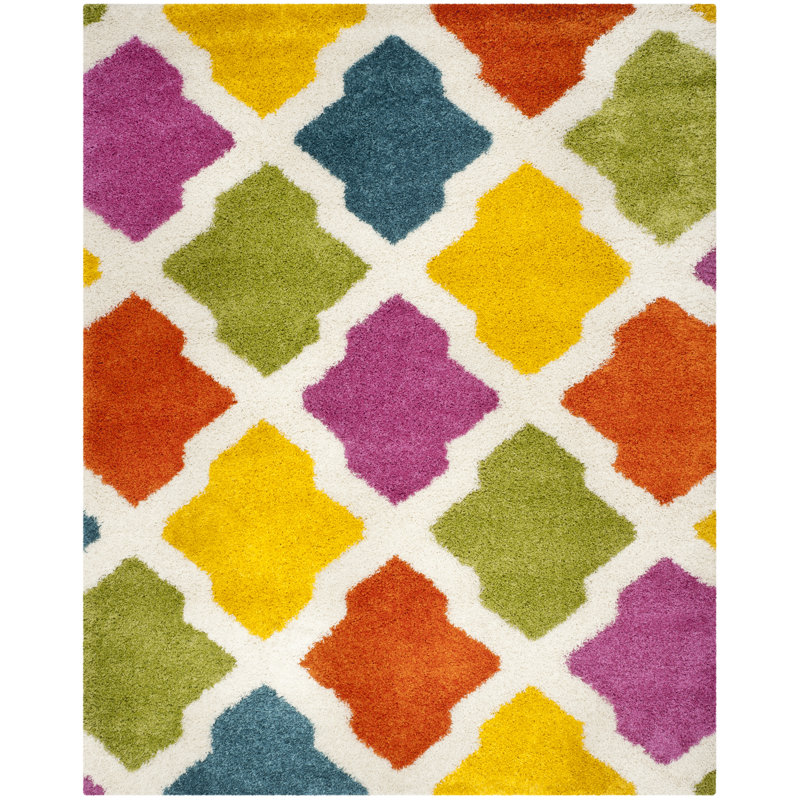 Ivory Performance Geometric Rug, Rectangle 8' x 10'