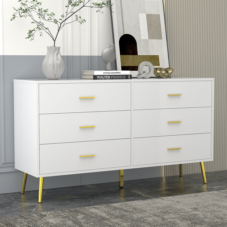 Commode double 6 tiroirs H 47,2 po Hoschton