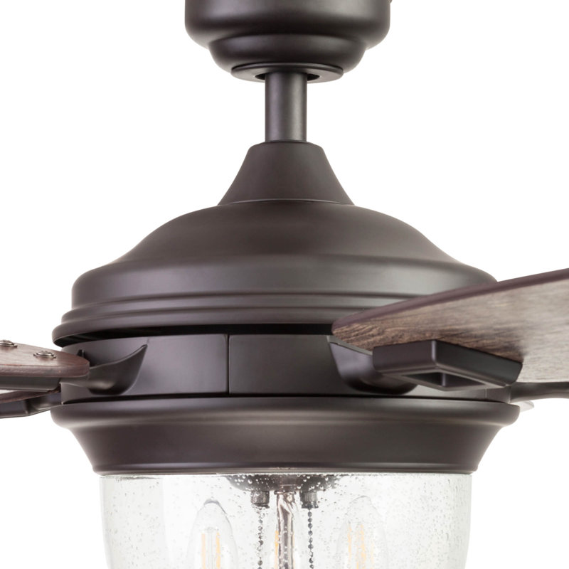 Glencrest 52" 5 Blade Damp Rated Ceiling Fan LED Light Kit Included