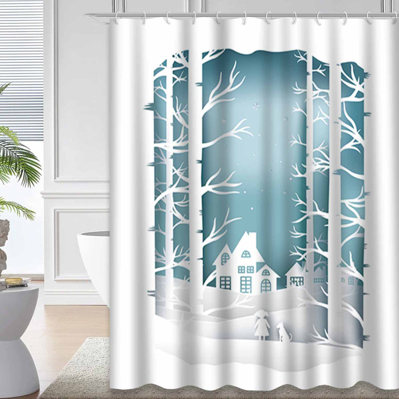Rideau de douche avec 12 crochets Art Landscape, L 72 po x l 84 po