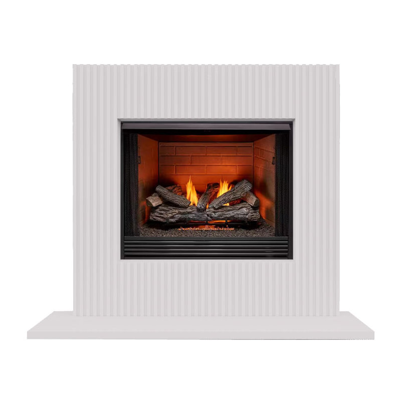 Helen Fireplace Surround, White Travertine