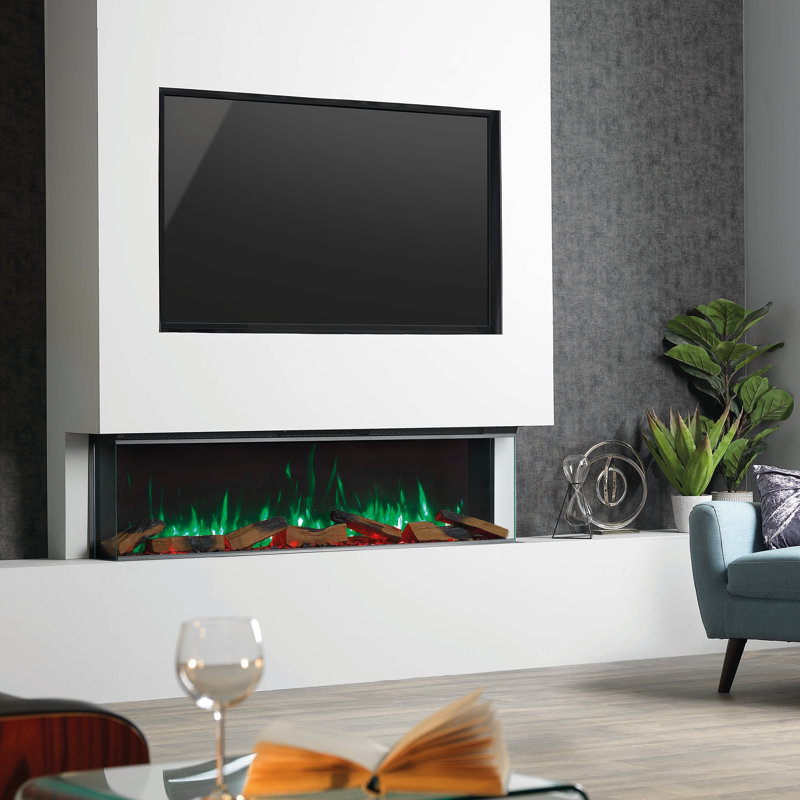 Butcher Belfry Heating Black Electric Fireplace, 54.8cm H x 150cm W x 28.1cm D