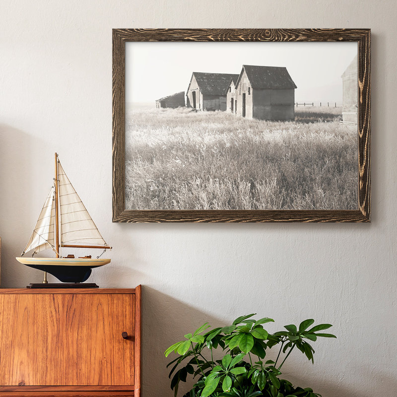 Neutral Barn - reproduction de cadre flottant sur toile, H 26 po x l 38 po x P 1,5 po, Noyer
