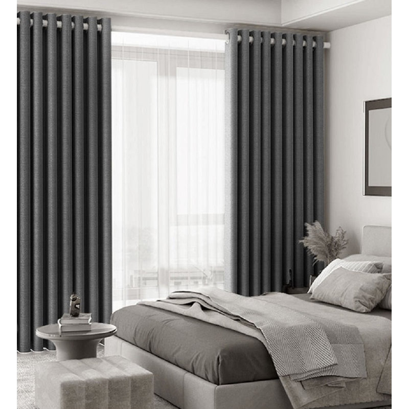 Rideau occultant en polyester, Gris, L 52 po x L 102 po
