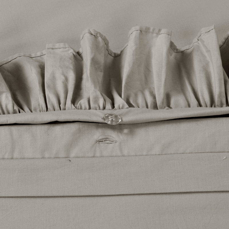 Cotton Duvet Cover Set, Gray, King Duvet Cover + 2 Shams