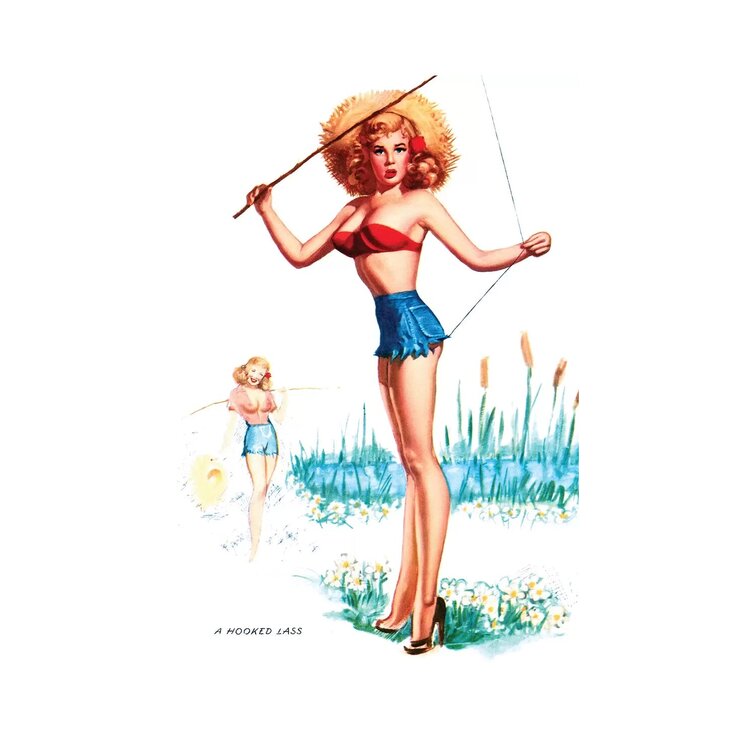 Bless international Gone Fishing Pin-up By T. N. Thompson On Canvas by  Piddix Print - Wayfair Canada