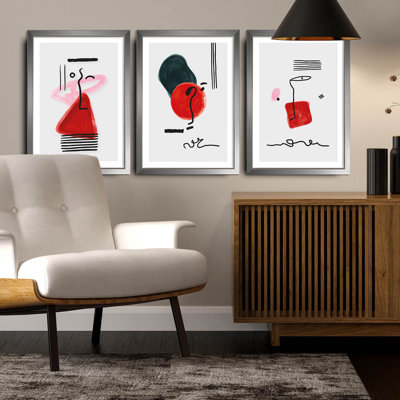 Elegant Decorative Framed MDF Painting Set (3 Pieces), 15.0 x 21.0 inches Each | 100% MDF with 0.1-inch Thickness, Wooden Frame with 0.8-inch Thickness | Perfect for Living Room & Office Décor, Stylish & Modern Design