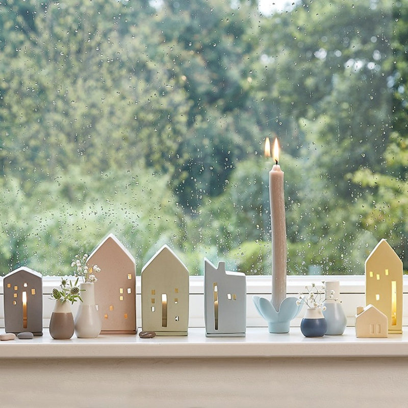 Maison de village en grès - bleu - 4,6 po