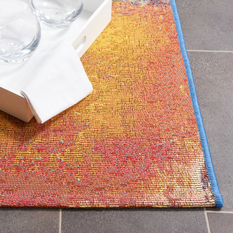 Tapis intérieur / extérieur abstrait Hykeham 500 Performance, Rectangle 4 pi x 6 pi