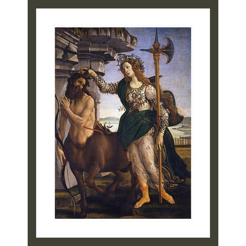 Pallas and the Centaur by   Sandro Botticelli - Framed Giclee Print, 29.5" H x 22.85" W