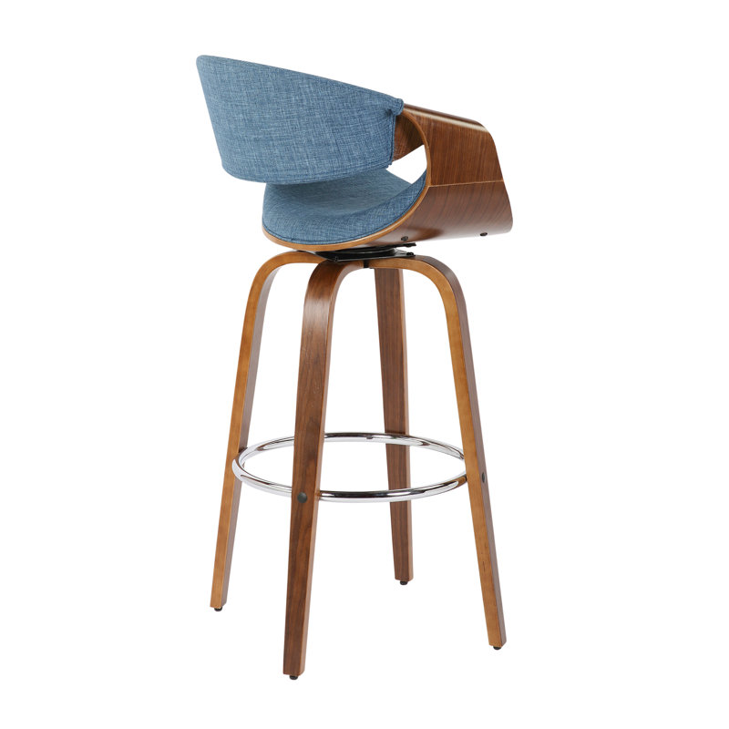 Tabouret de bar Mid-Century, Bleu