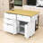 Kitchen Island Set with Drop Leaf, 2 Seating Stools, Storage Drawers and Cabinet-1329511772