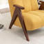 Fauteuil rembourré avec pieds en bois massif Jolanta-127275603