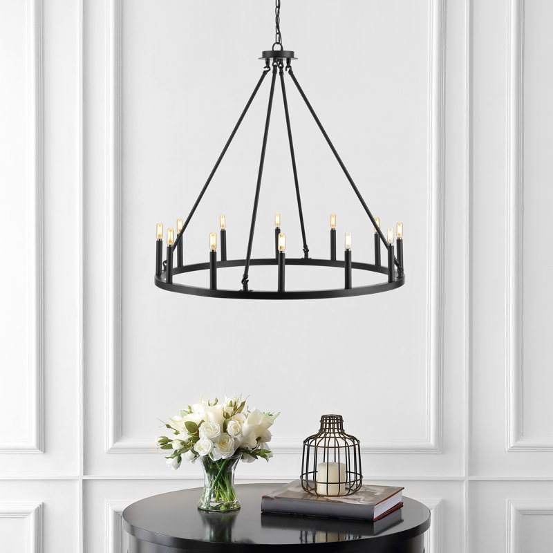 Lustre de style bougie Batuhan, H 35 po x l 36 po x P 36 po