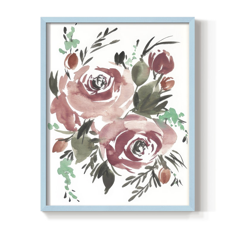 «Lovely Roses II», Bleu, H 11 po x l 9 po