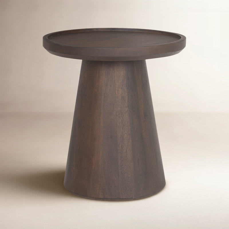 Rebecka Solid Wood Tray Top End Table, Dark Brown