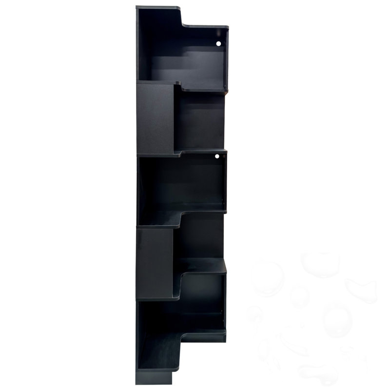 Bibliothèque d'angle à 5 niveaux avec chicane, Black