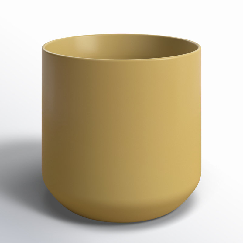 Aveley Ceramic Pot Planter, Yellow, 6.75" H x 7" W x 7" D