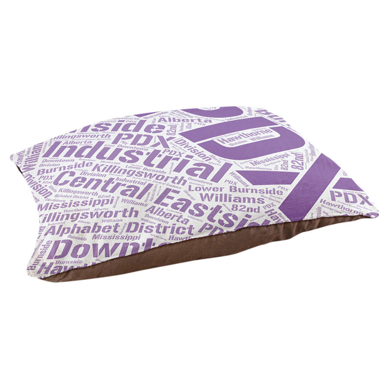 Coussin de chien « districts », Grand (l 40 po x P 30 po x H 14 po), Mauve, Portland