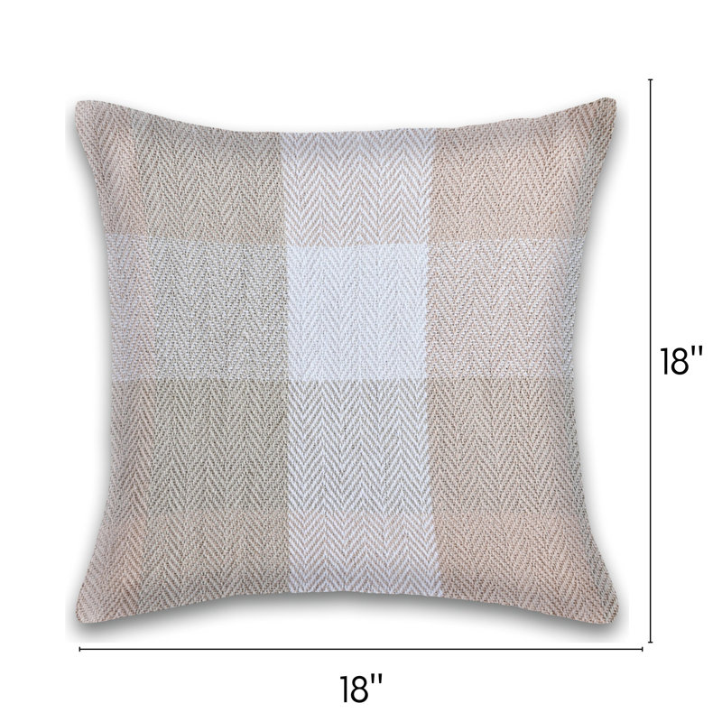  Square Cotton Pillow Cover & Insert, Taupe