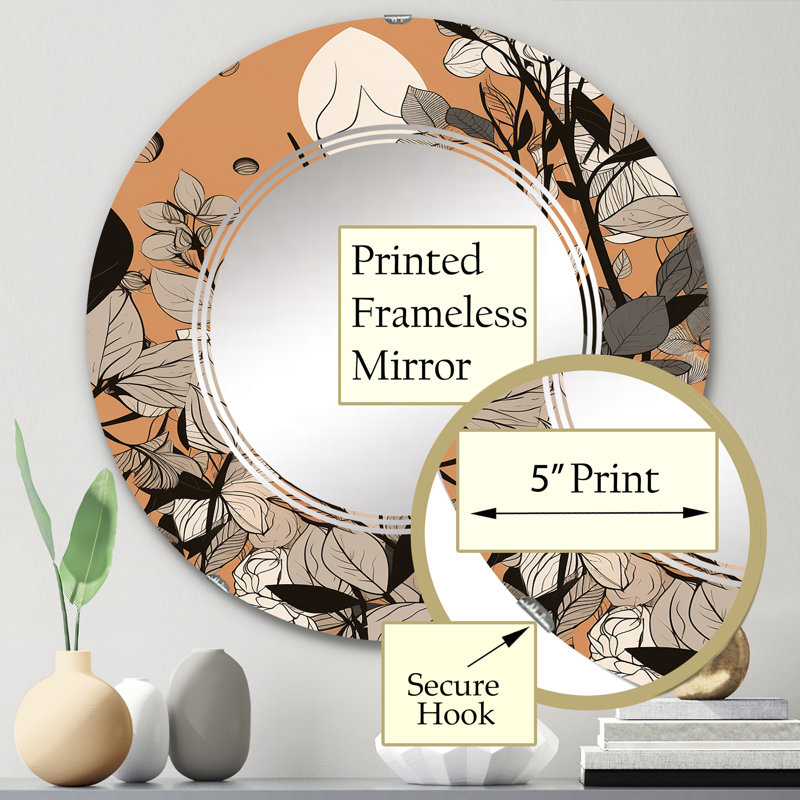 Halva - Miroir mural moderne rond, 24 po x 24 po