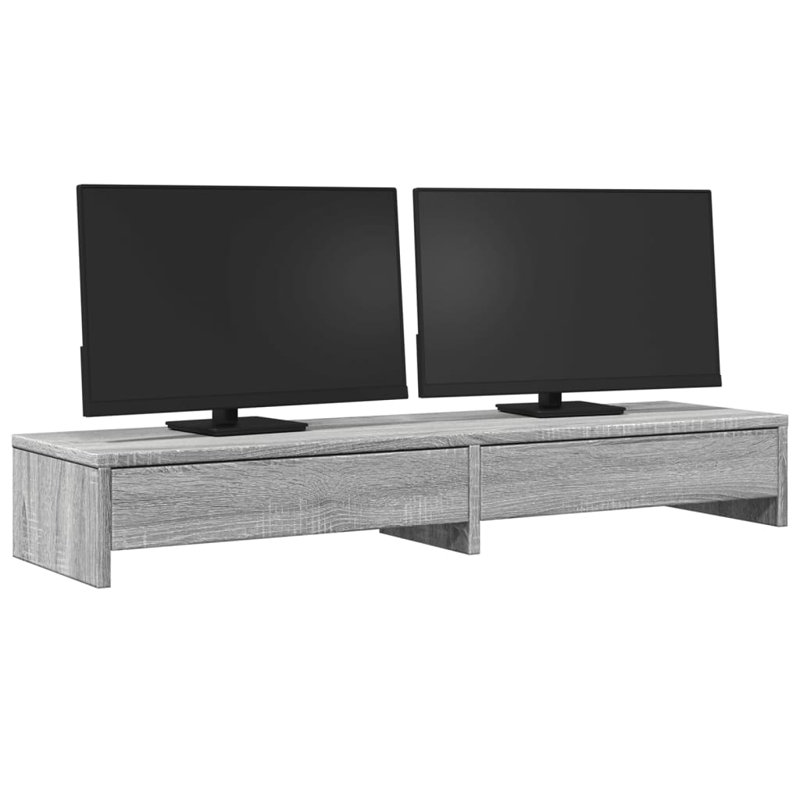 Barra Manufactured Wood Monitor Stand, Grey Sonoma, 15cm H x 100cm W x 27cm D