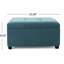 Rangement carré contemporain bleu sarcelle foncé avec coutures gaufrées, pieds en bois de bouleau larges et effilés, profondeur de produit 35,57 po, largeur 35,54 po, hauteur 18,72 po, poids de 55,58 lb, profondeur du colis de solution: 35,5 po
