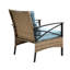 Mobilier d'extérieur bleu pour patio - Ensemble de salle à manger modulaire 4 pièces avec coussins et table-1085863416