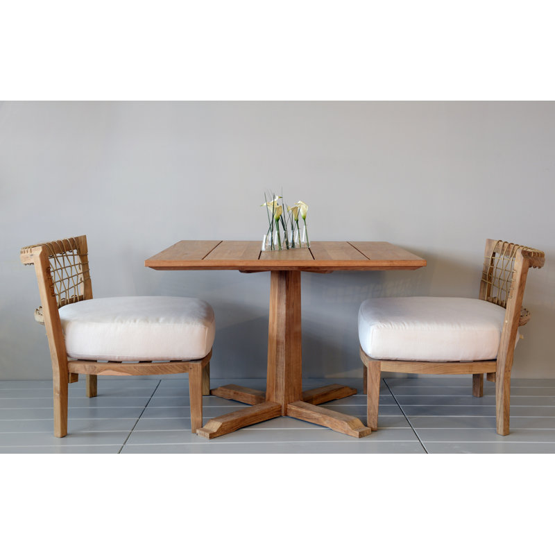 Synthesis Outdoor Square Teak Bistro Table, 35.43" W x 35.43"L x 24.41"H