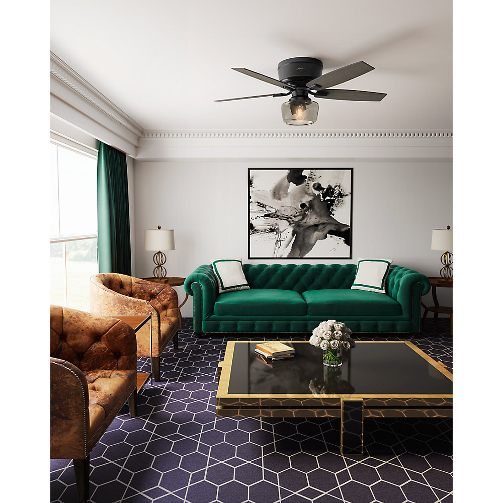 Bennett 52" Ceiling Fan with LED Light Kit, Matte Black