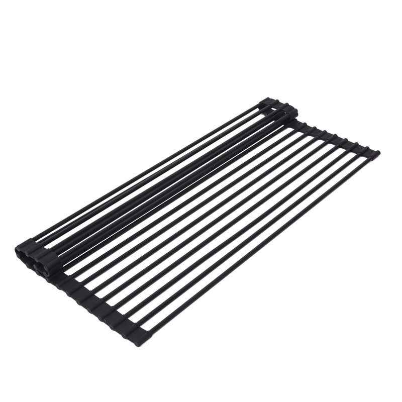 Plateau de drainage en acier inoxydable enroulable, Noir